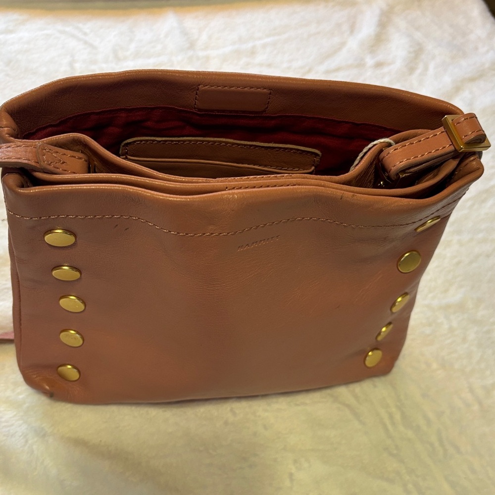 Hammitt pink Leather Crossbody with Gold Stud Accents